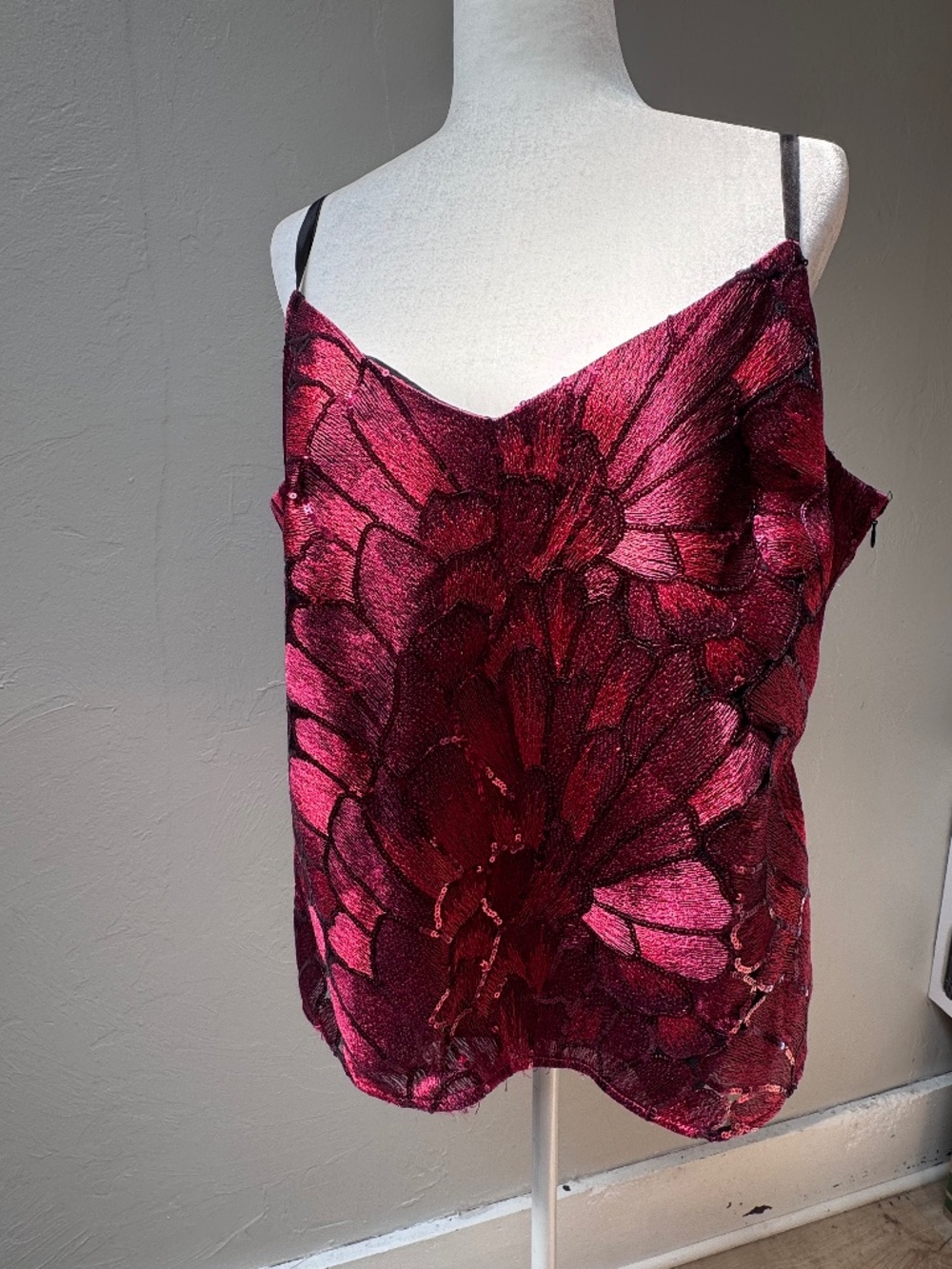 WHBM Sequins Floral Embroidered Camisole